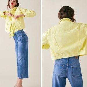 Cropped yellow denim jacket
